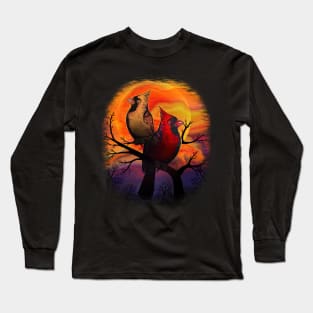 Red Cardinal birds in love Long Sleeve T-Shirt